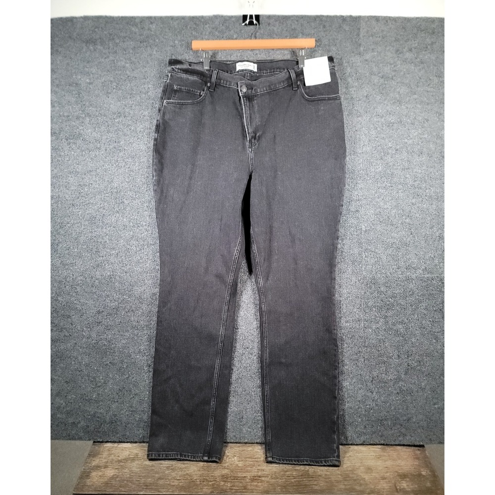 Abercrombie & Fitch Jeans Sz 34 (Fits 38) 90's Slim Straight Black High Rise NWT